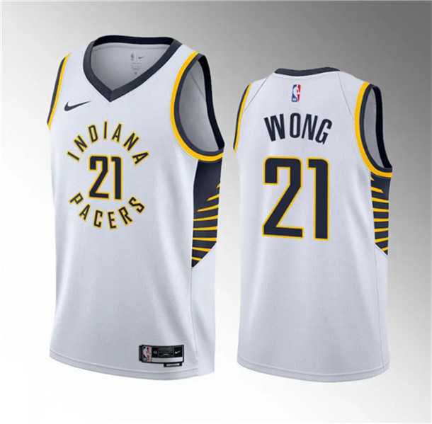 Mens Indiana Pacers #21 Isaiah Wong White 2023 Draft Association Edition Stitched Basketball Jersey Dzhi